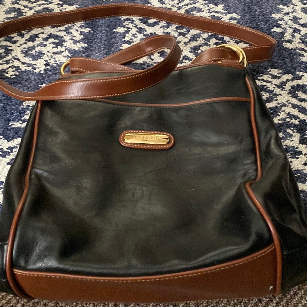 Black brown purse with strap